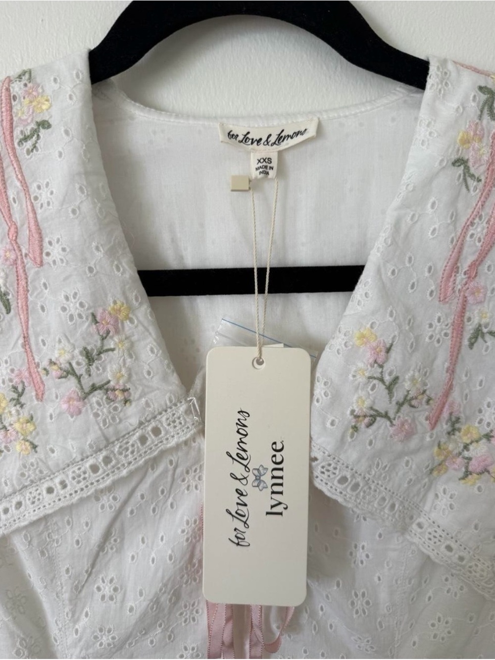 For Love & Lemons MI AMORE EMBROIDERED Mini Dress Size XXS NWT - Picture 15 of 16